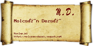 Molcsán Dezső névjegykártya